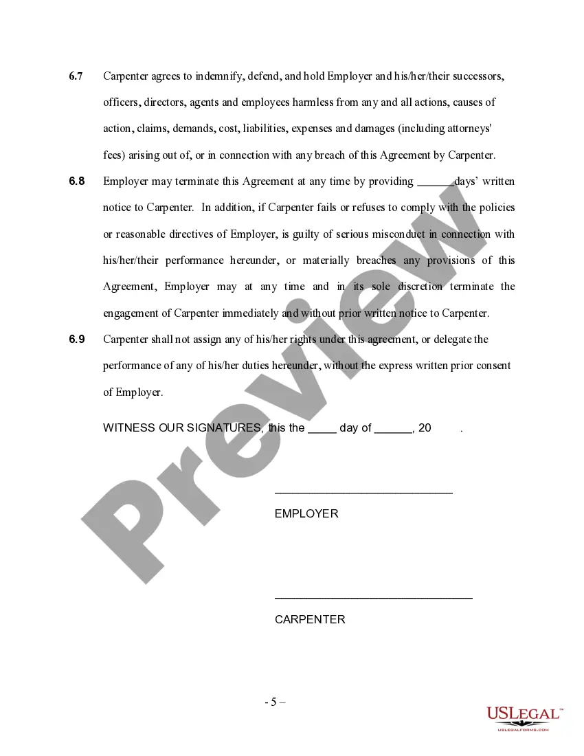 Get Carpentry Services Contract - Self-Employed Independent Contractor Preview Carpentry Services Contract - Self-Employed Independent Contractor