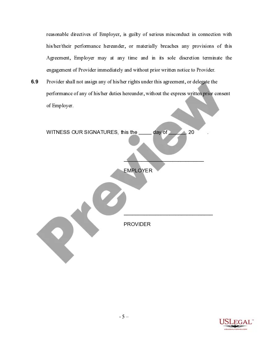 Preview Child Care or Day Care Services Contract - Self-Employed