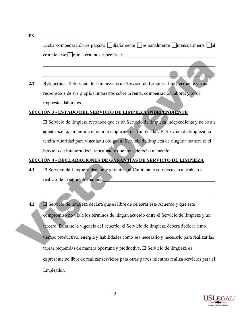 Preview Contrato de Servicios de Limpieza - Autónomo