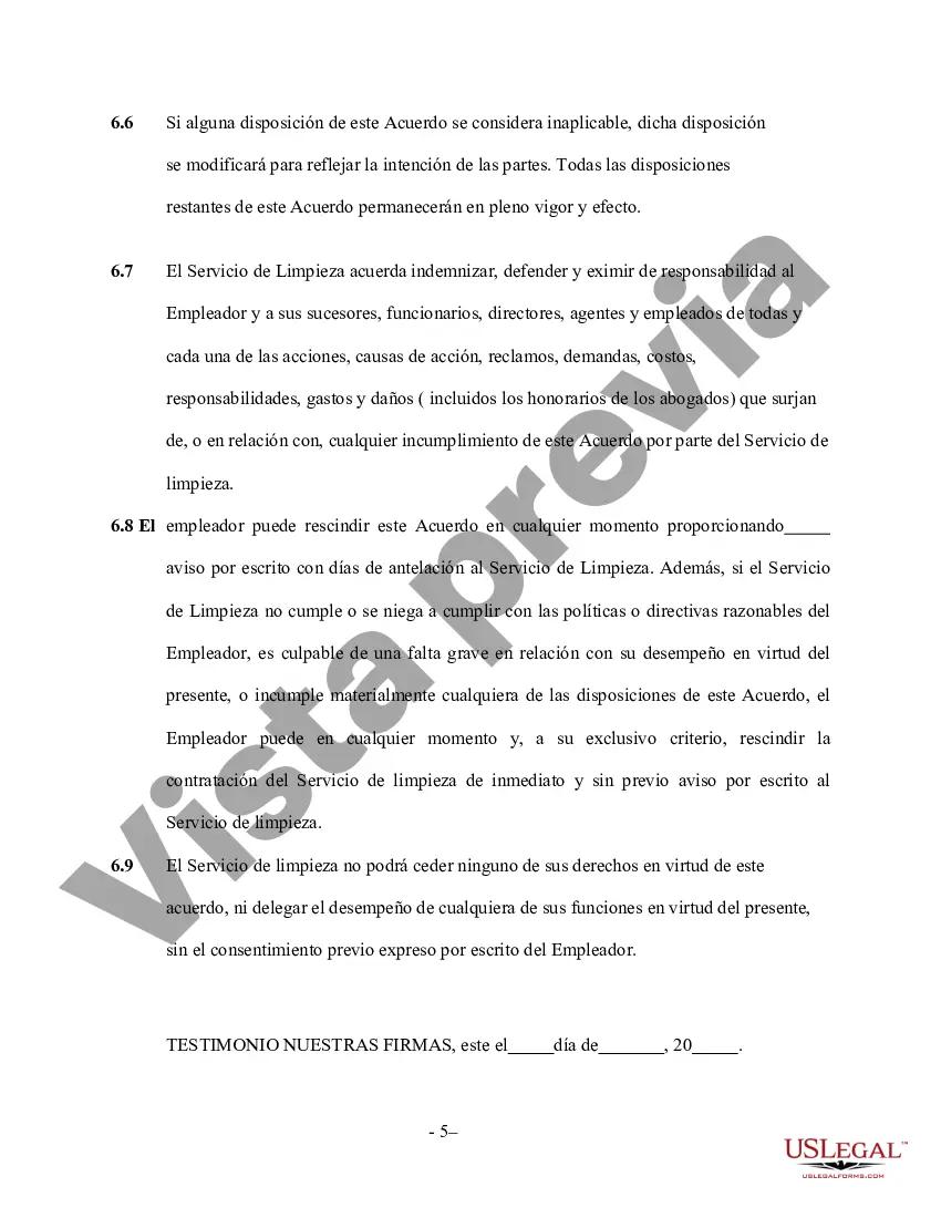 Preview Contrato de Servicios de Limpieza - Autónomo