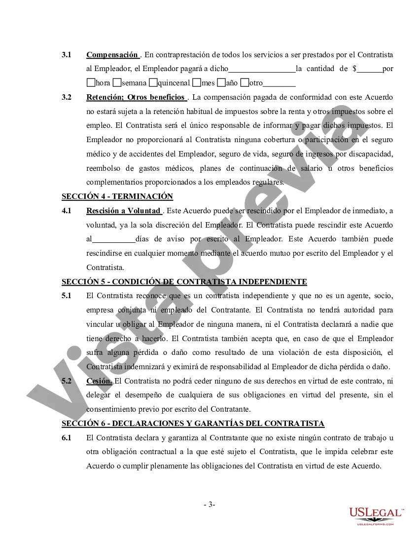 Preview Acuerdo de personal administrativo - Contratista independiente que trabaja por cuenta propia
