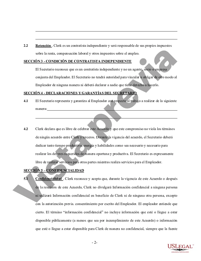 Preview Contrato de trabajo de entrada de datos: contratista independiente autónomo