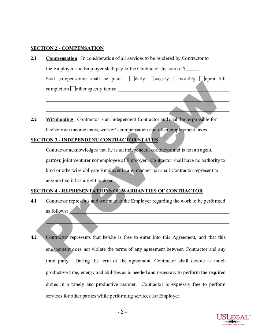 Preview Pipeline Service Contract - Self-Employed
