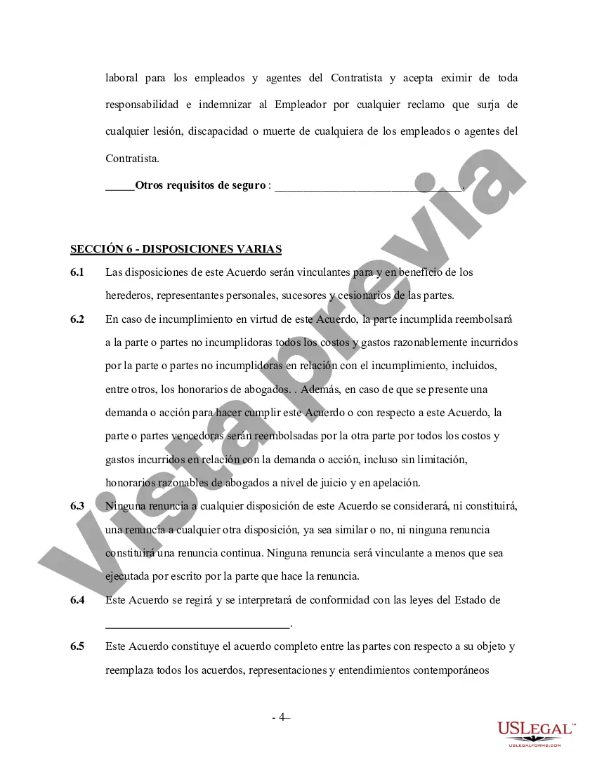 Preview Contrato de Servicios de Limpieza de Petróleo - Trabajador por Cuenta Propia