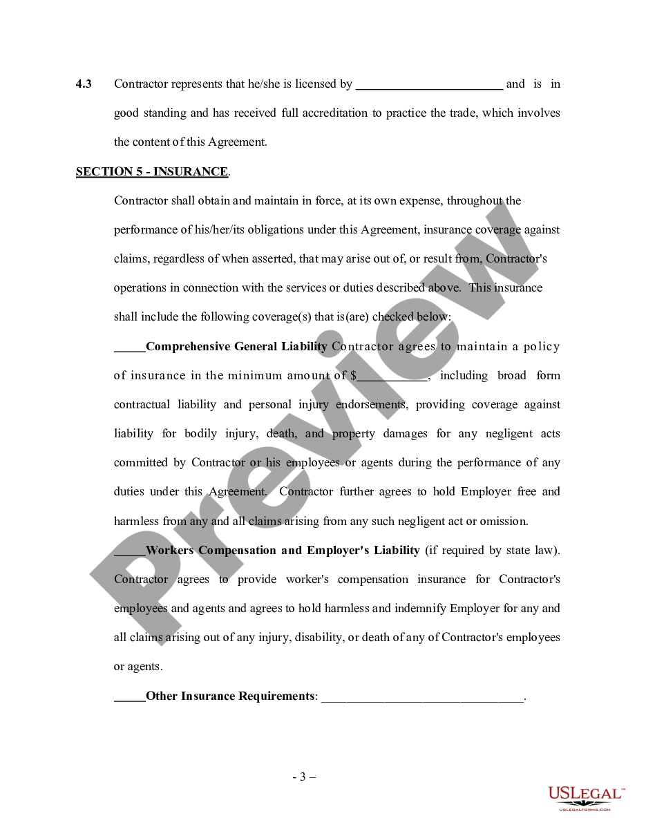 HVAC Service Contract Self Employed Hvac Contract US Legal Forms