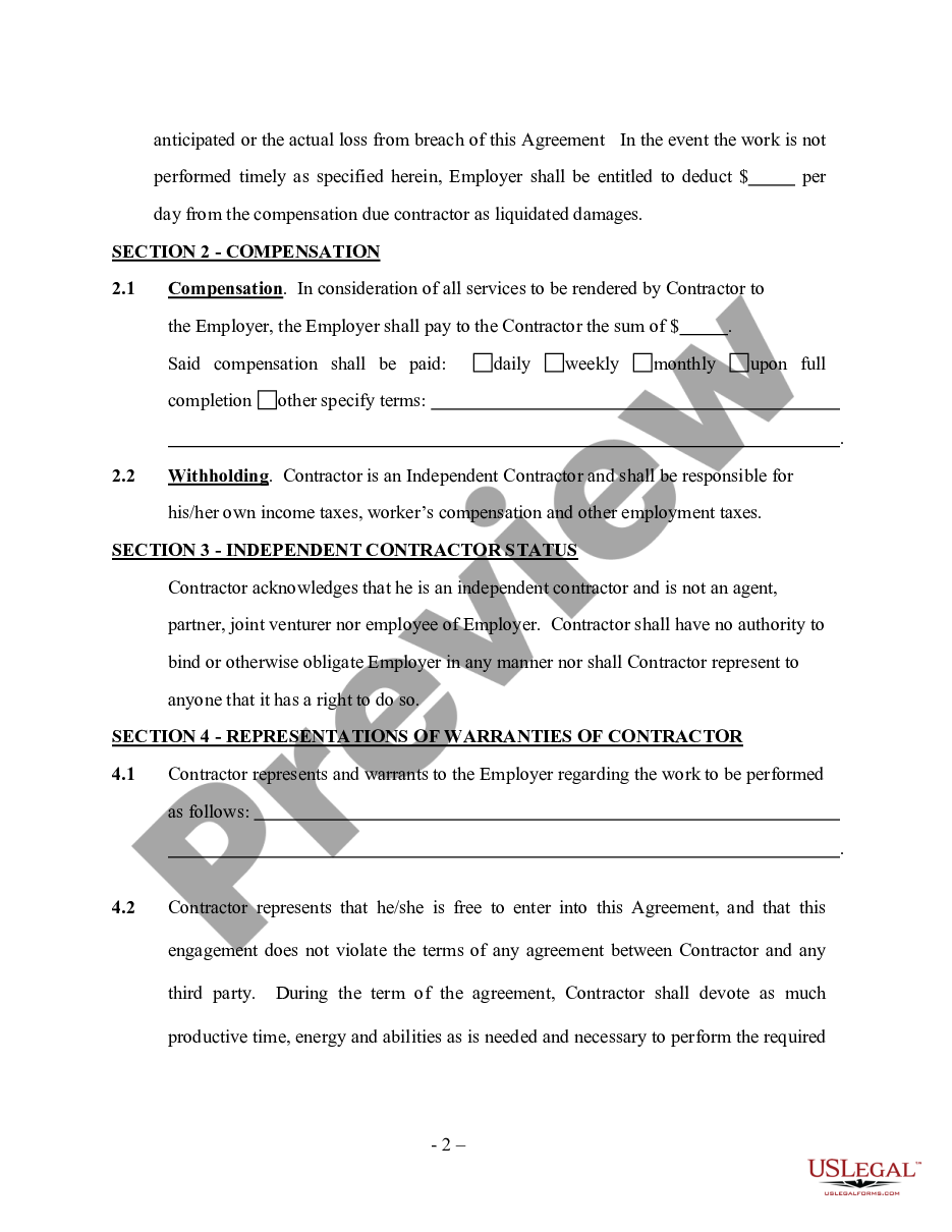 Fence Contractor Agreement SelfEmployed Contract For Fence