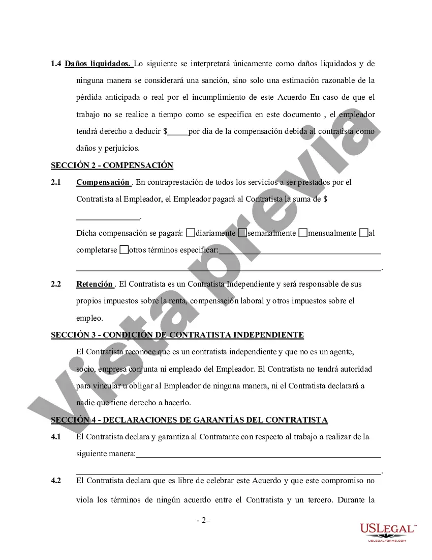 Preview Contrato de contratista de calefacción - Trabajador por cuenta propia