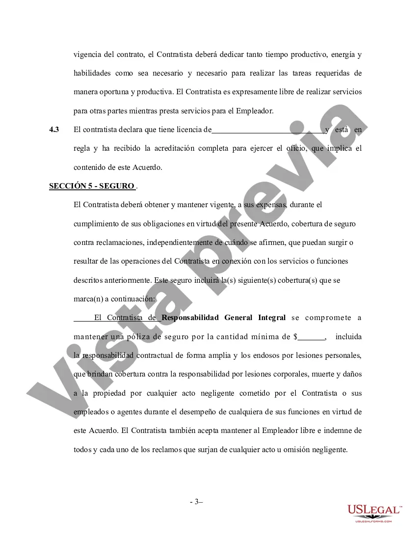 Preview Contrato de contratista de calefacción - Trabajador por cuenta propia