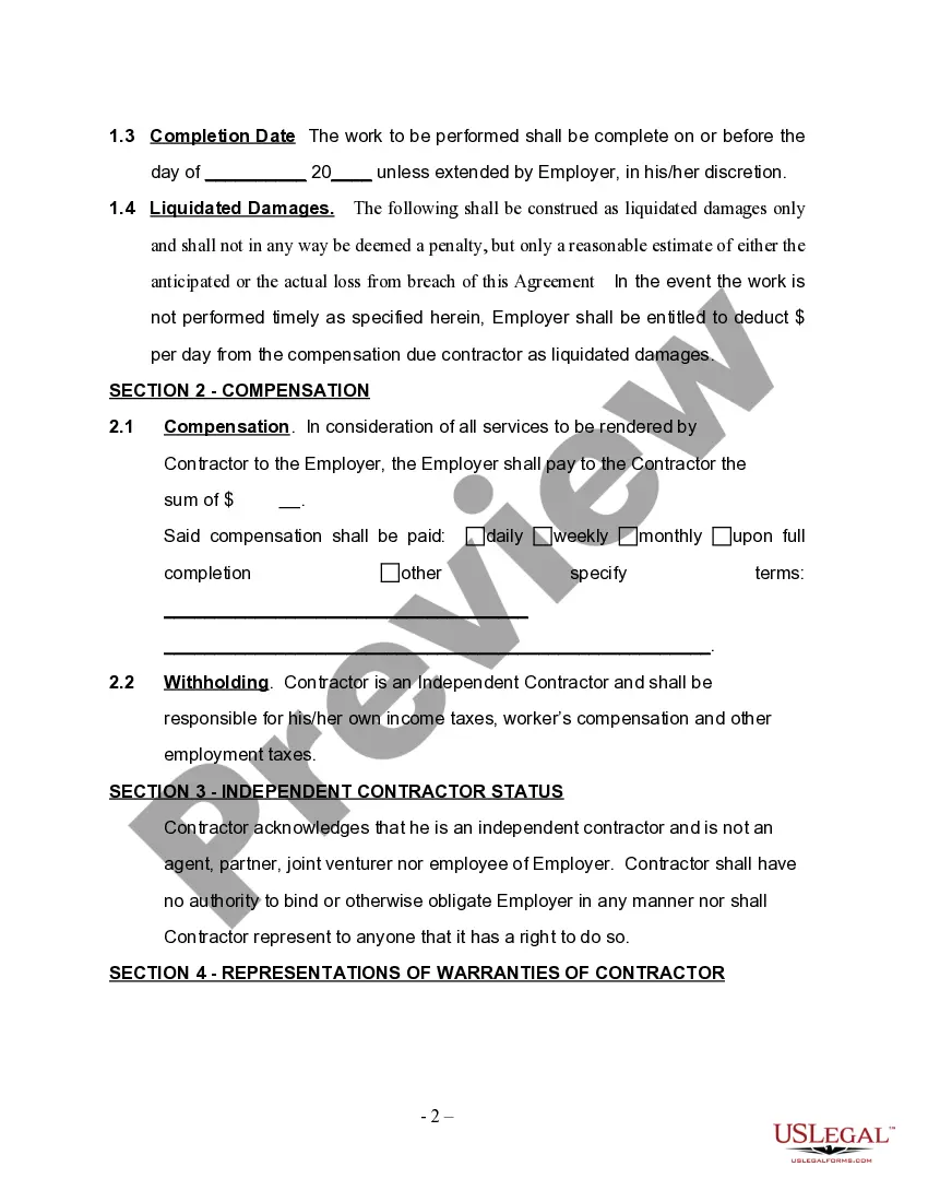 Get Foundation Contractor Agreement - Self-Employed Preview Foundation Contractor Agreement - Self-Employed