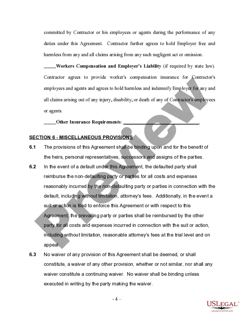 Get Foundation Contractor Agreement - Self-Employed Preview Foundation Contractor Agreement - Self-Employed