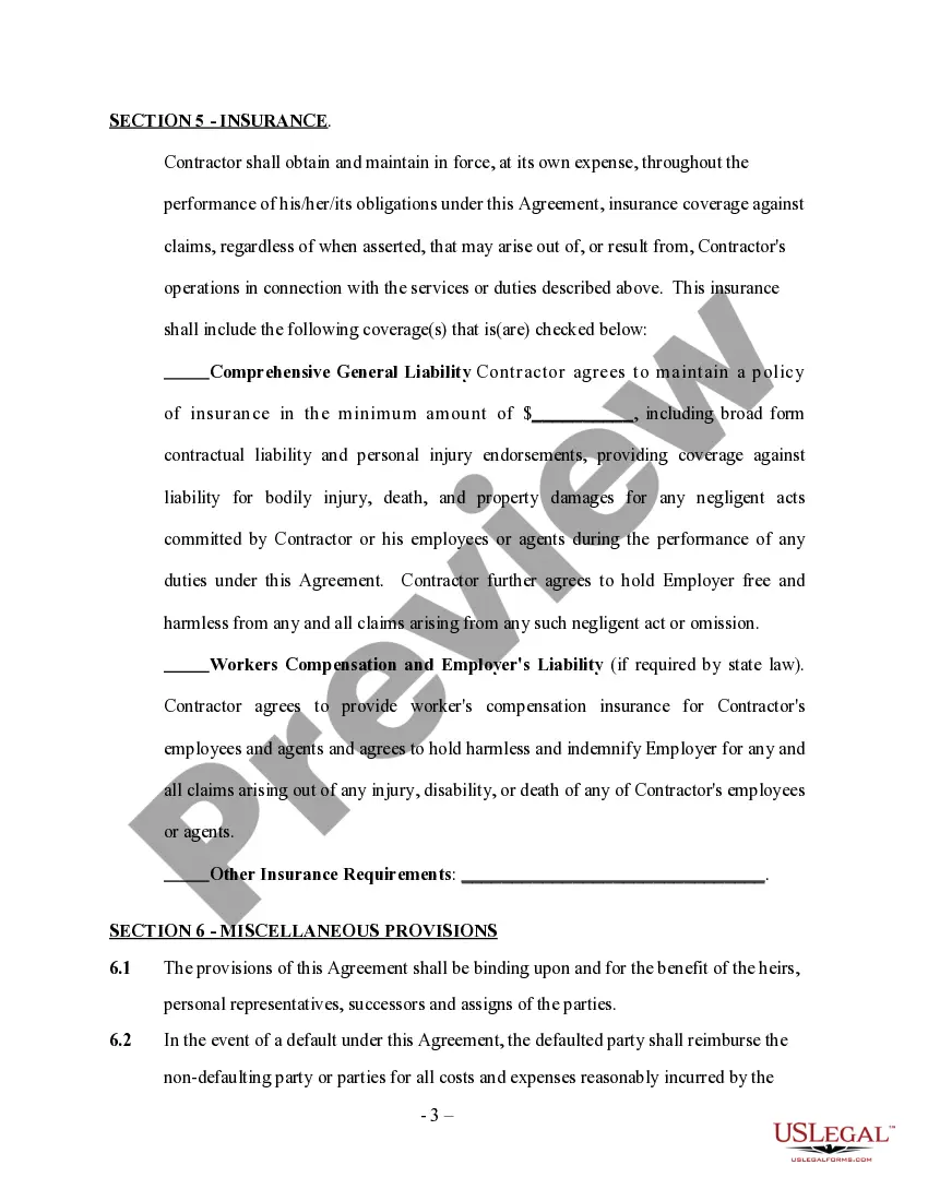 Preview Government Contractor Agreement - Self-Employed