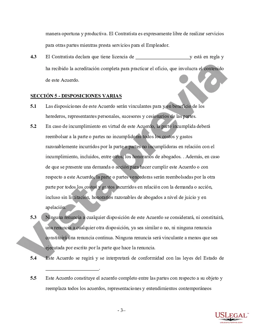 Preview Acuerdo de contratista de sistemas de audio - Trabajador por cuenta propia
