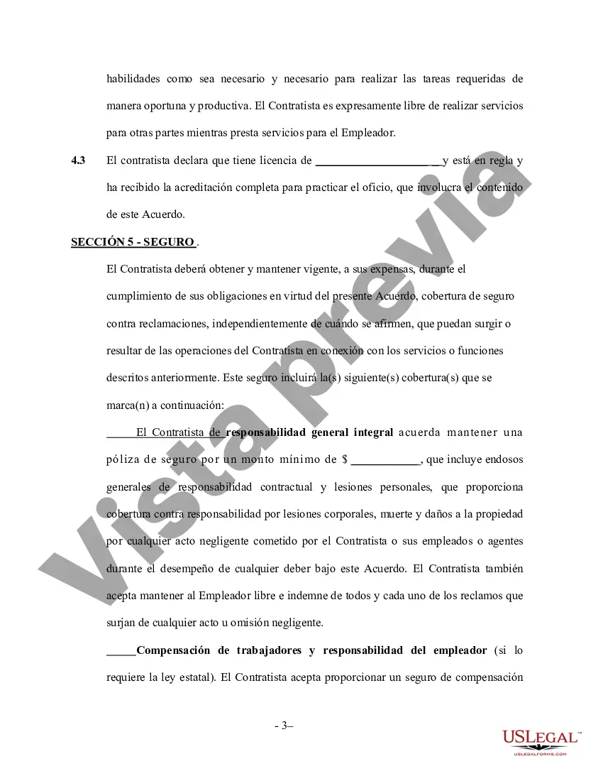 Preview Acuerdo de contratista de ventanas - Trabajador por cuenta propia
