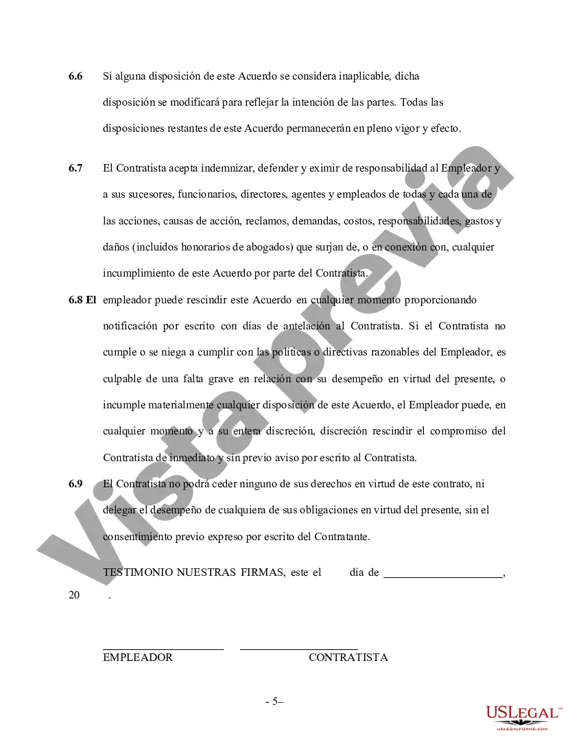 Preview Acuerdo de contratista de ventanas - Trabajador por cuenta propia