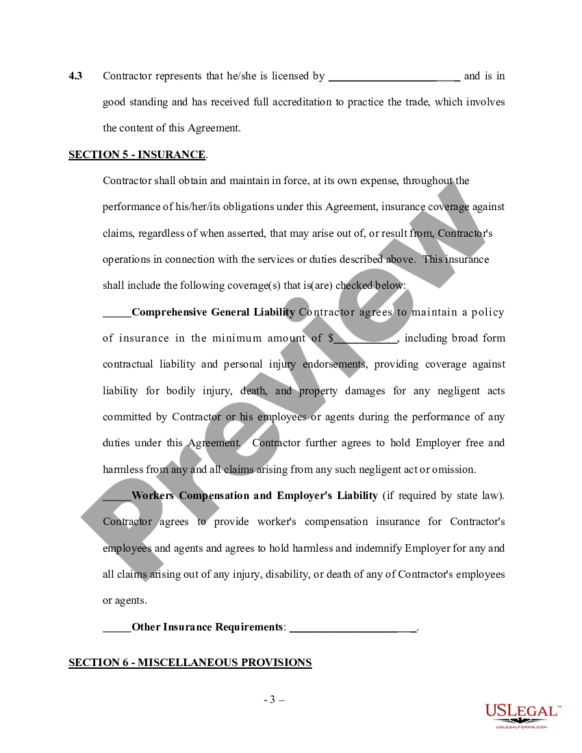 Tennessee Window Contractor Agreement SelfEmployed US Legal Forms