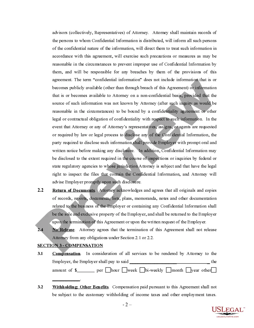 Preview Attorney Agreement - Self-Employed Independent Contractor