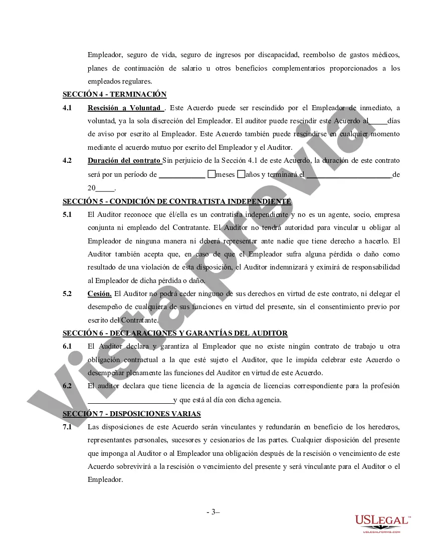 Preview Contrato de Auditor - Contratista Independiente Autónomo