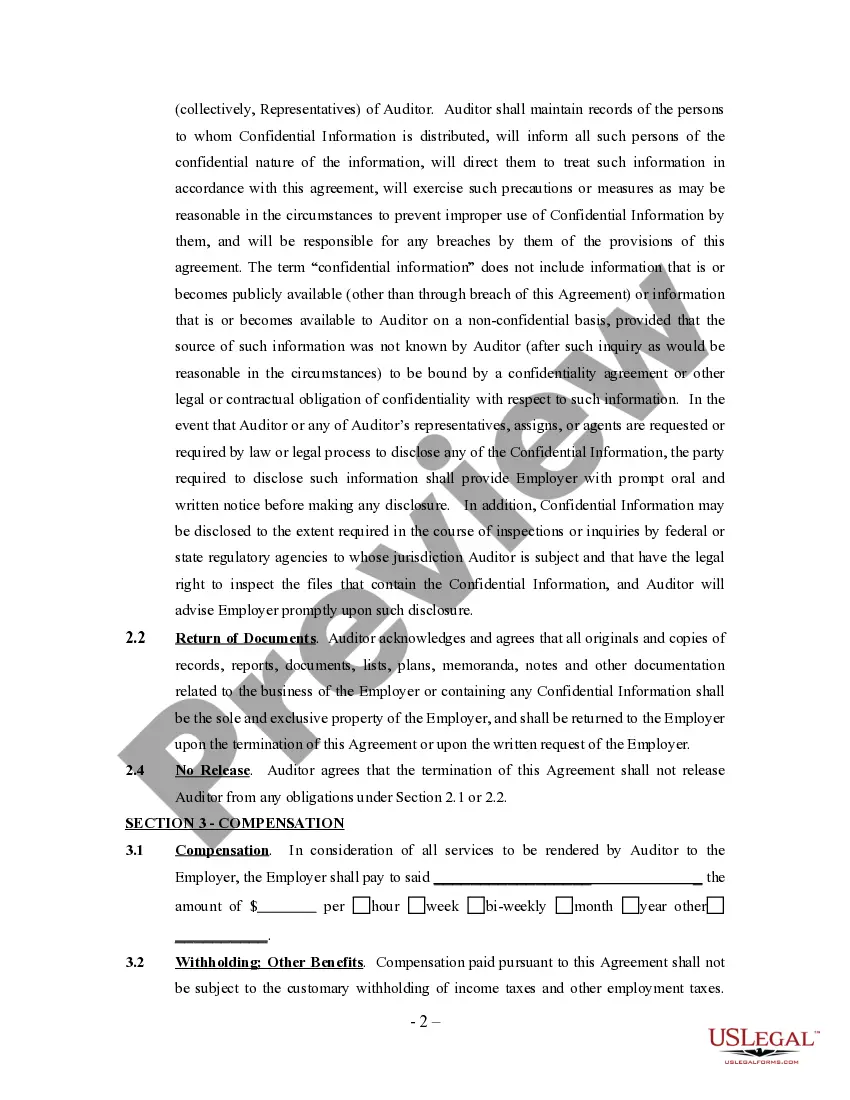 Get Auditor Agreement - Self-Employed Independent Contractor Preview Auditor Agreement - Self-Employed Independent Contractor