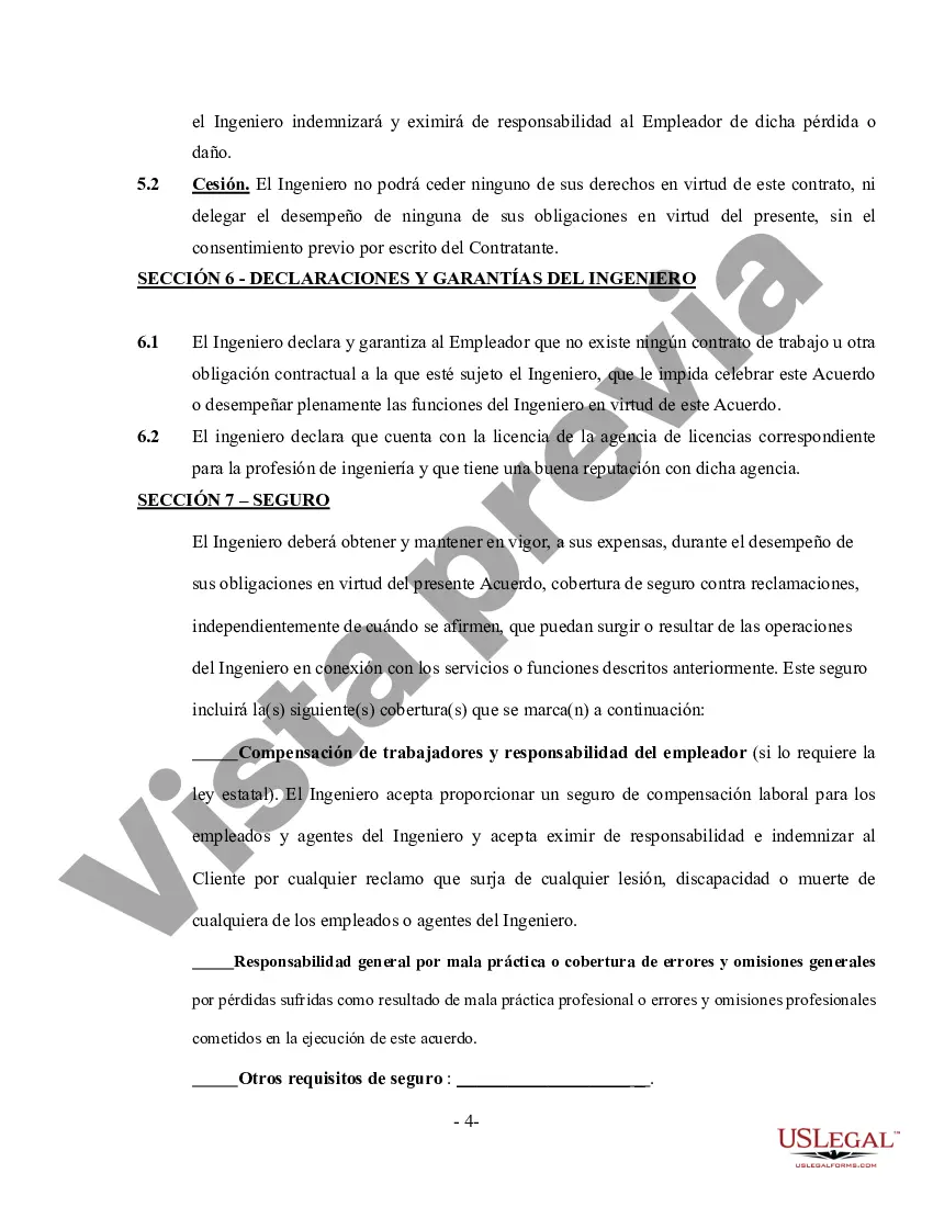 Preview Acuerdo de Ingeniería - Contratista Independiente Trabajador por Cuenta Propia