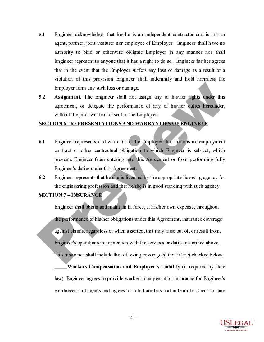 Get Engineering Agreement - Self-Employed Independent Contractor Preview Engineering Agreement - Self-Employed Independent Contractor