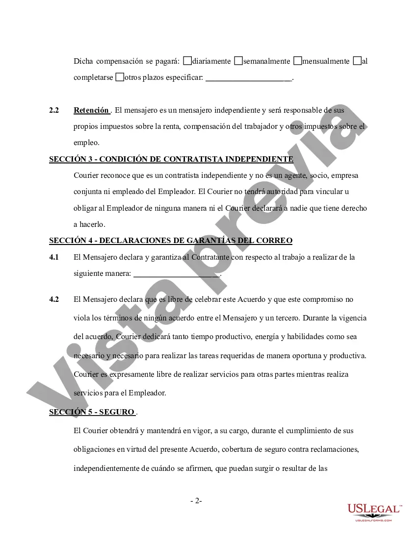 Preview Contrato de Servicios de Mensajería - Autónomo