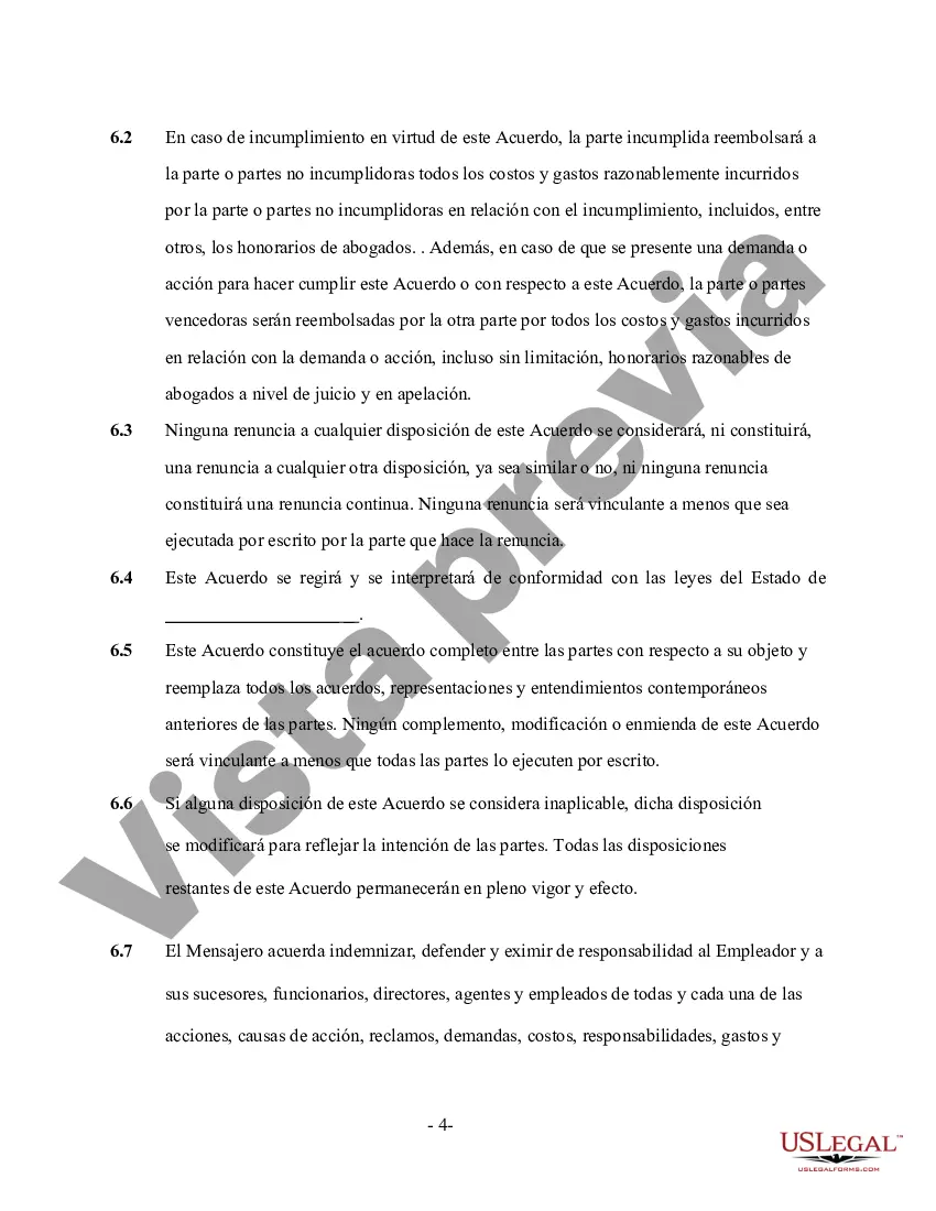 Preview Contrato de Servicios de Mensajería - Autónomo
