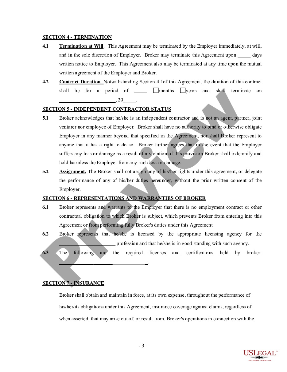 page 2 Broker Agreement - Self-Employed Independent Contractor preview