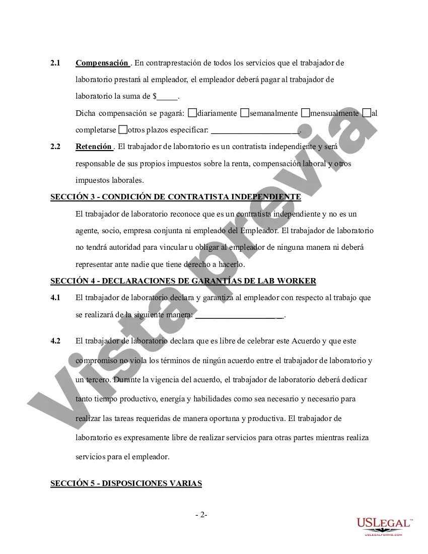 Preview Contrato Laboral Laboratorista - Autónomo
