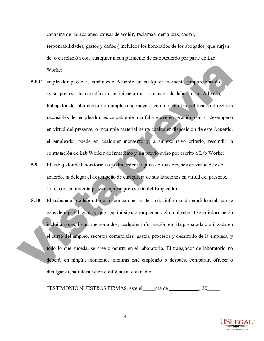 Preview Contrato Laboral Laboratorista - Autónomo