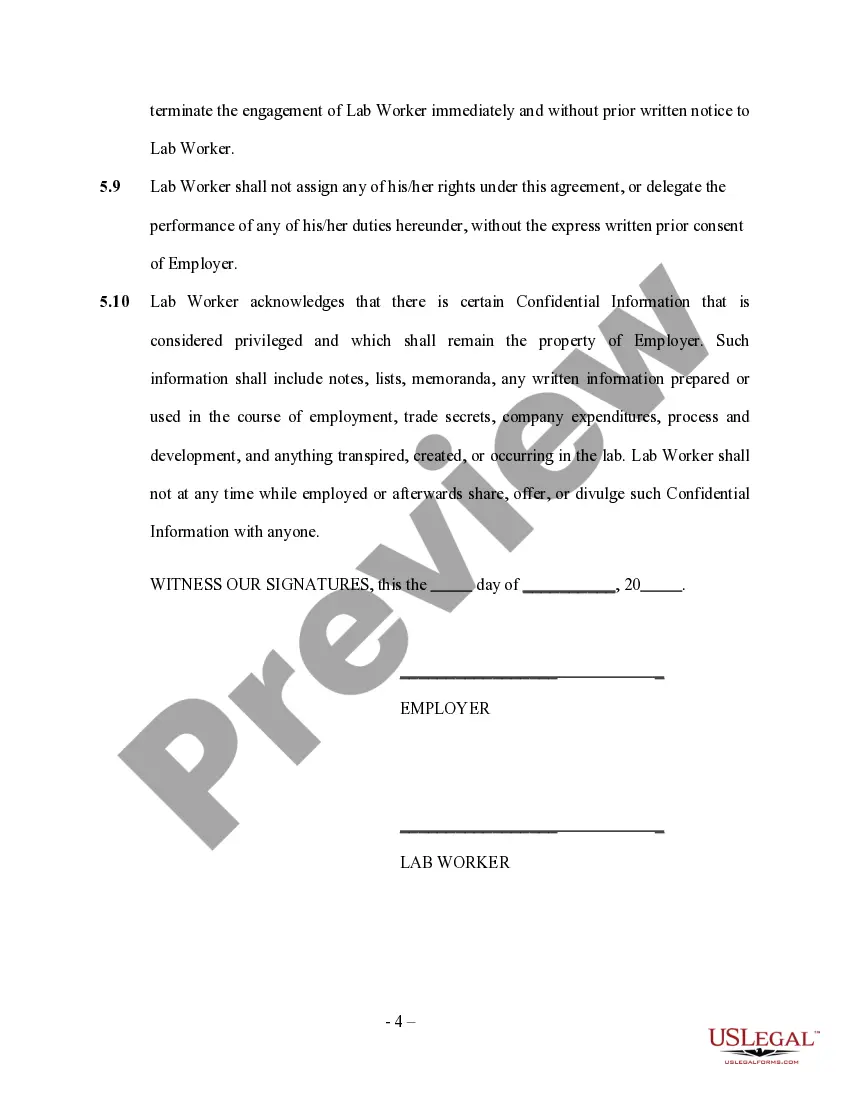 Get Lab Worker Employment Contract - Self-Employed Preview Lab Worker Employment Contract - Self-Employed