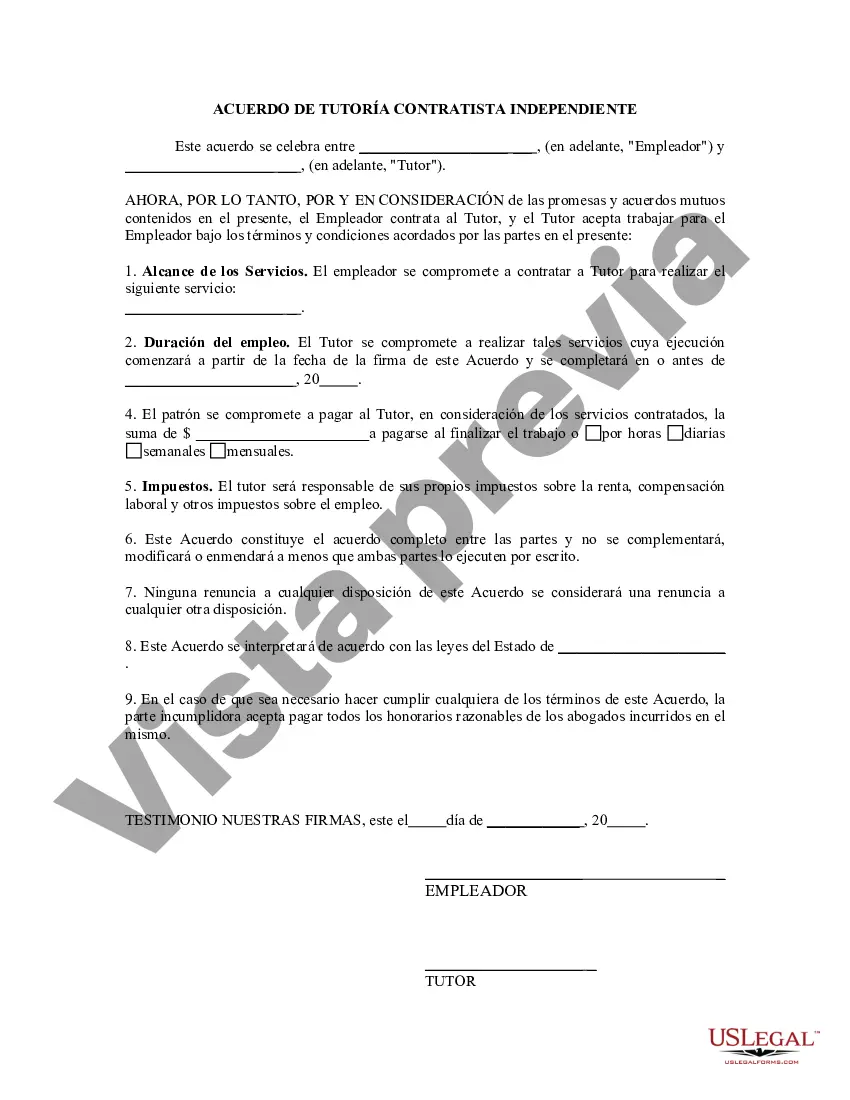 Preview Acuerdo de Tutoría - Contratista Independiente Trabajador por Cuenta Propia