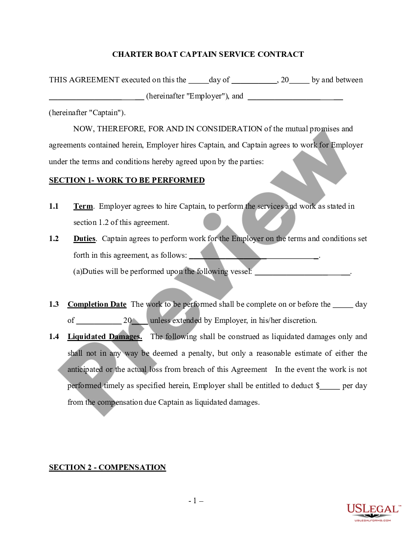 yacht captain employment contract