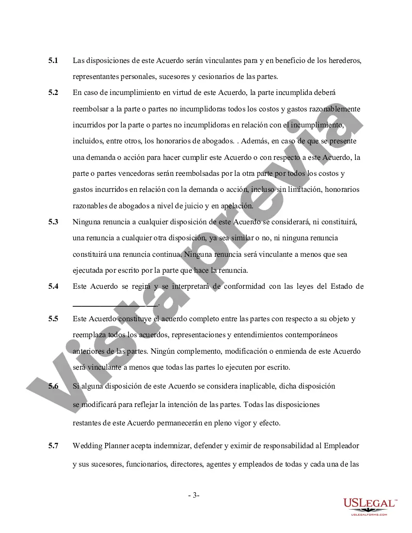 Preview Contrato de Servicios de Wedding Planner o Consultor - Autónomo