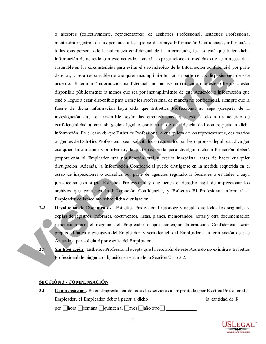 Preview Acuerdo de Estética para Contratistas Independientes que Trabajan por Cuenta Propia