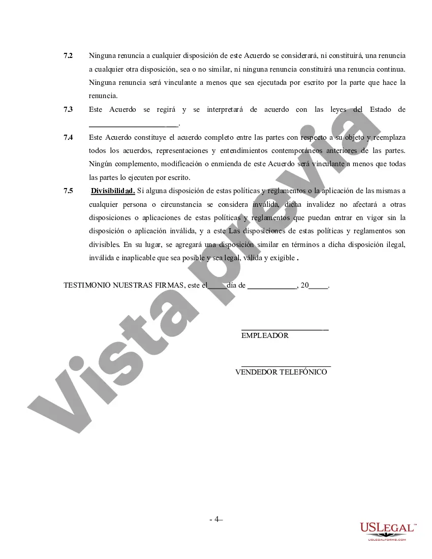 Preview Acuerdo de telemercadeo - Contratista independiente que trabaja por cuenta propia