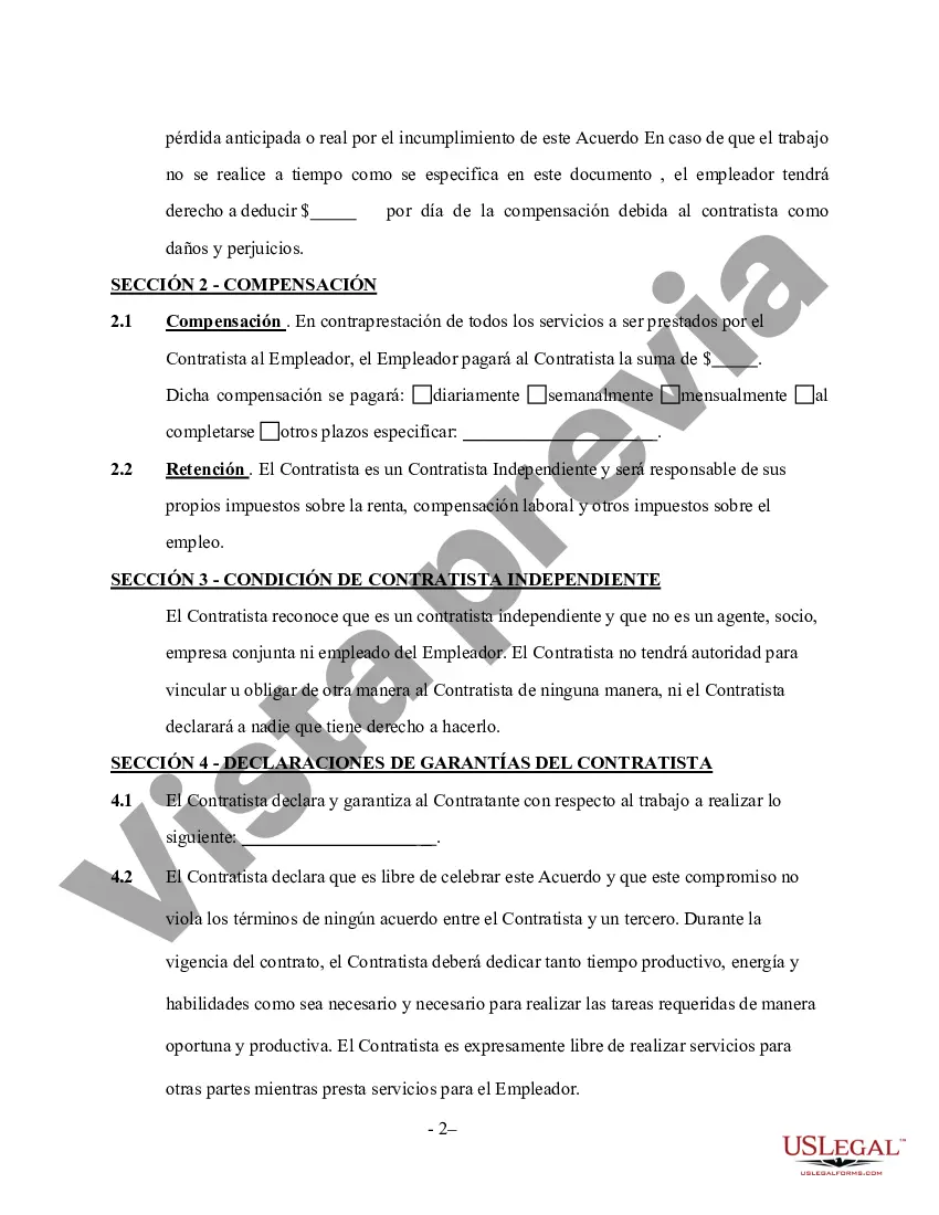 Preview Contrato de Servicios Generales de Reparación del Hogar - Forma Larga - Autónomo