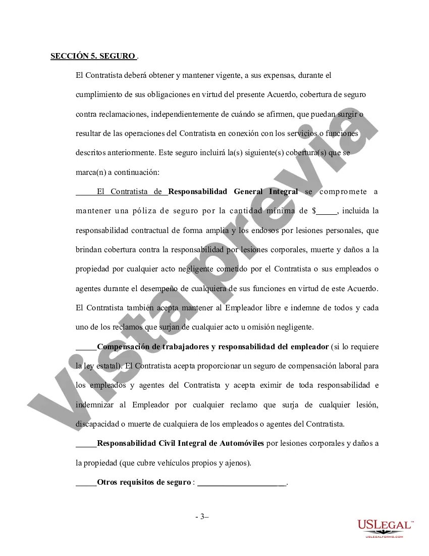 Preview Contrato de Servicios Generales de Reparación del Hogar - Forma Larga - Autónomo