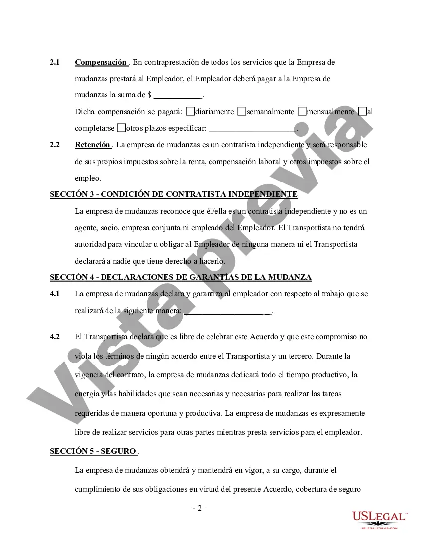 Preview Contrato de Servicios de Mudanza - Autónomo