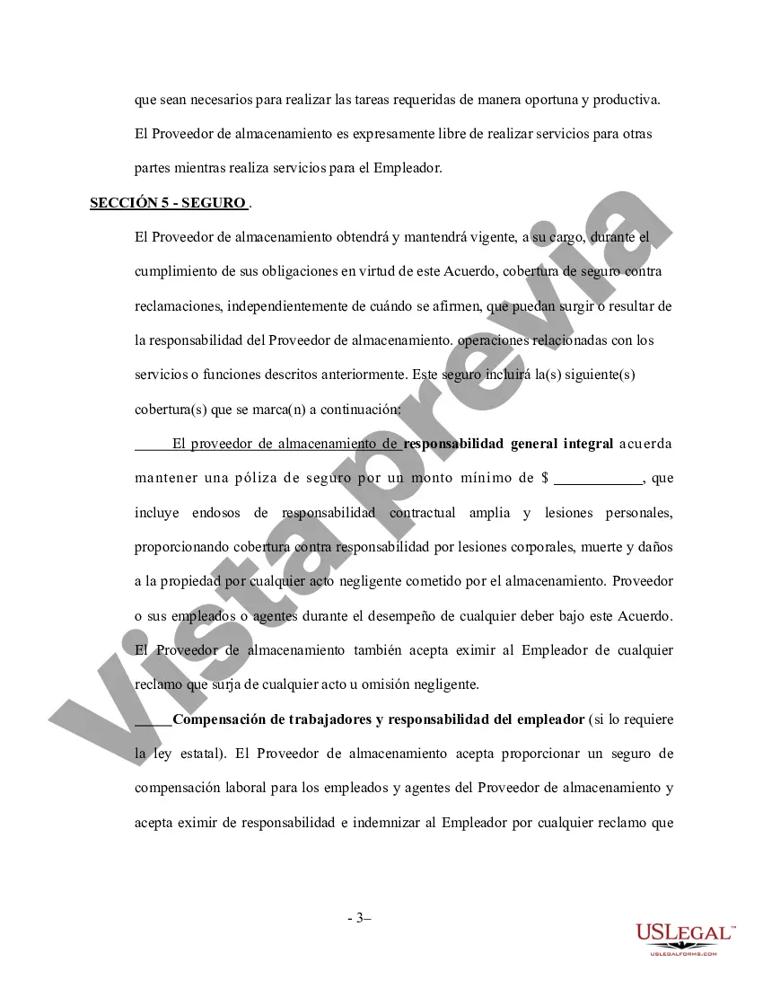 Preview Contrato de Servicios de Almacenaje - Autónomo