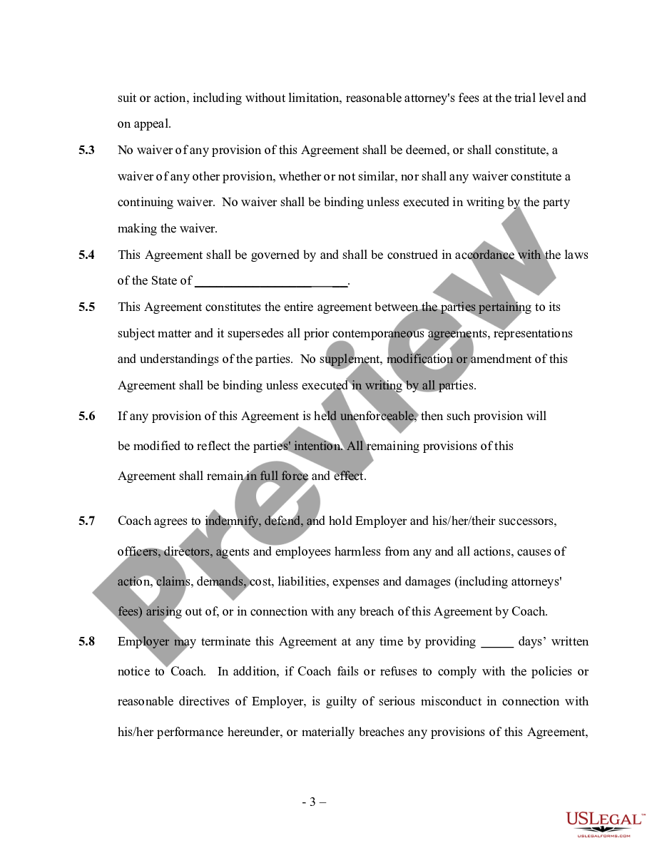 page 2 Coaching Services Contract - Self-Employed preview