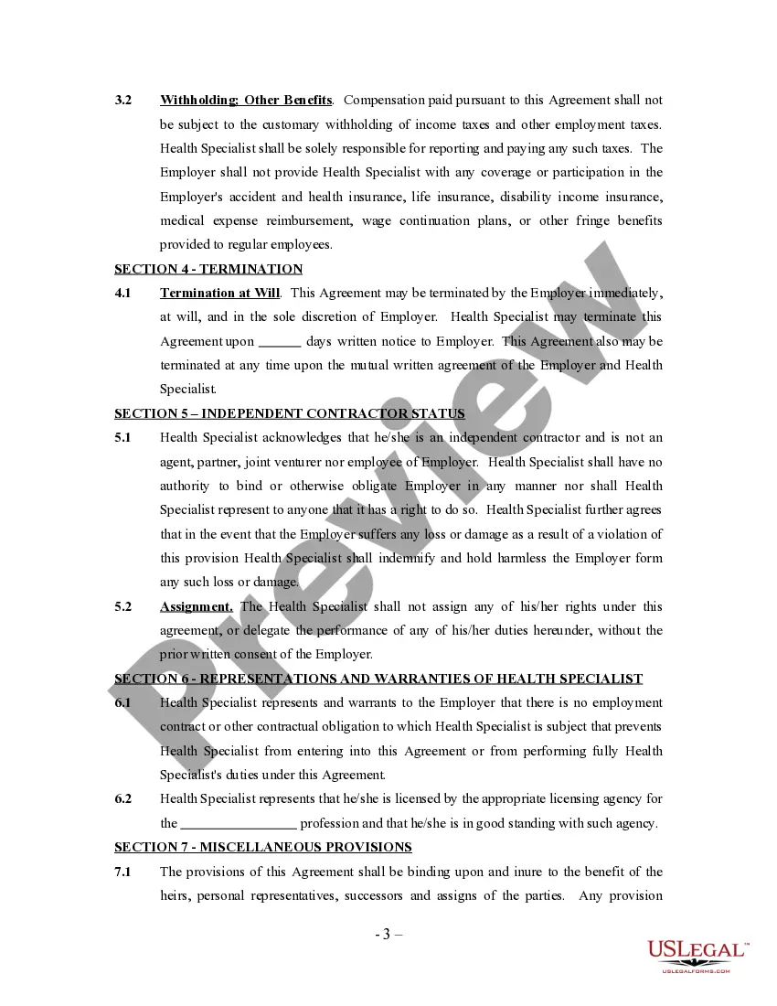 Get Herd Health Specialist Agreement - Self-Employed Independent Contractor Preview Herd Health Specialist Agreement - Self-Employed Independent Contractor