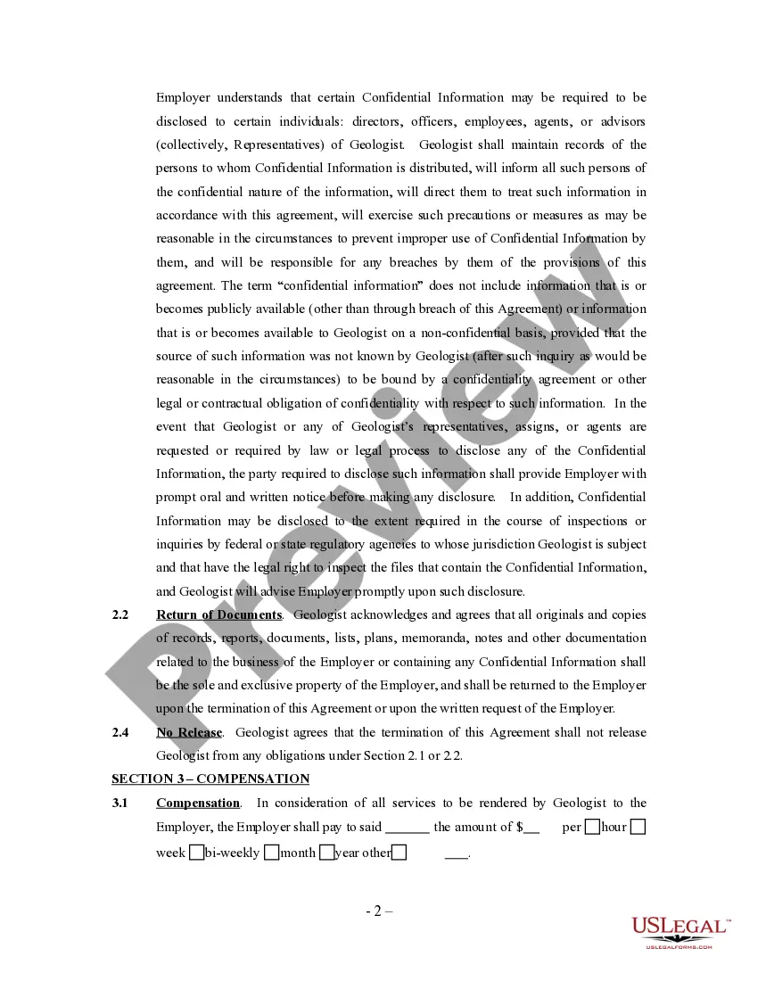 Get Geologist Agreement - Self-Employed Independent Contractor Preview Geologist Agreement - Self-Employed Independent Contractor