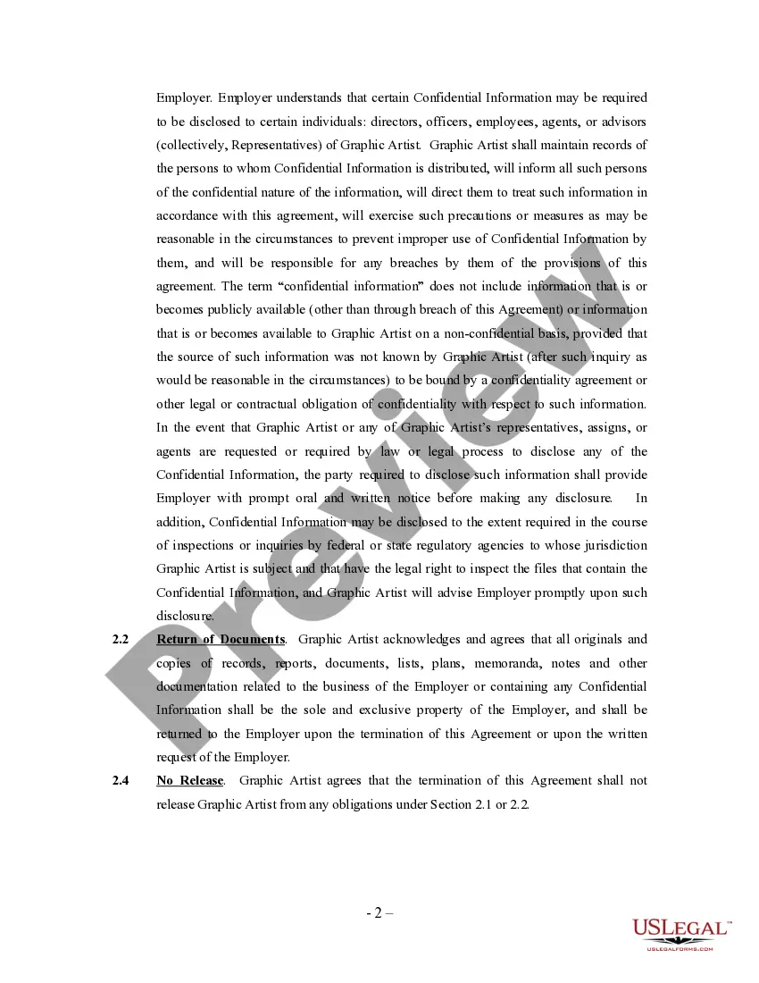 Preview Graphic Artist Agreement - Self-Employed Independent Contractor