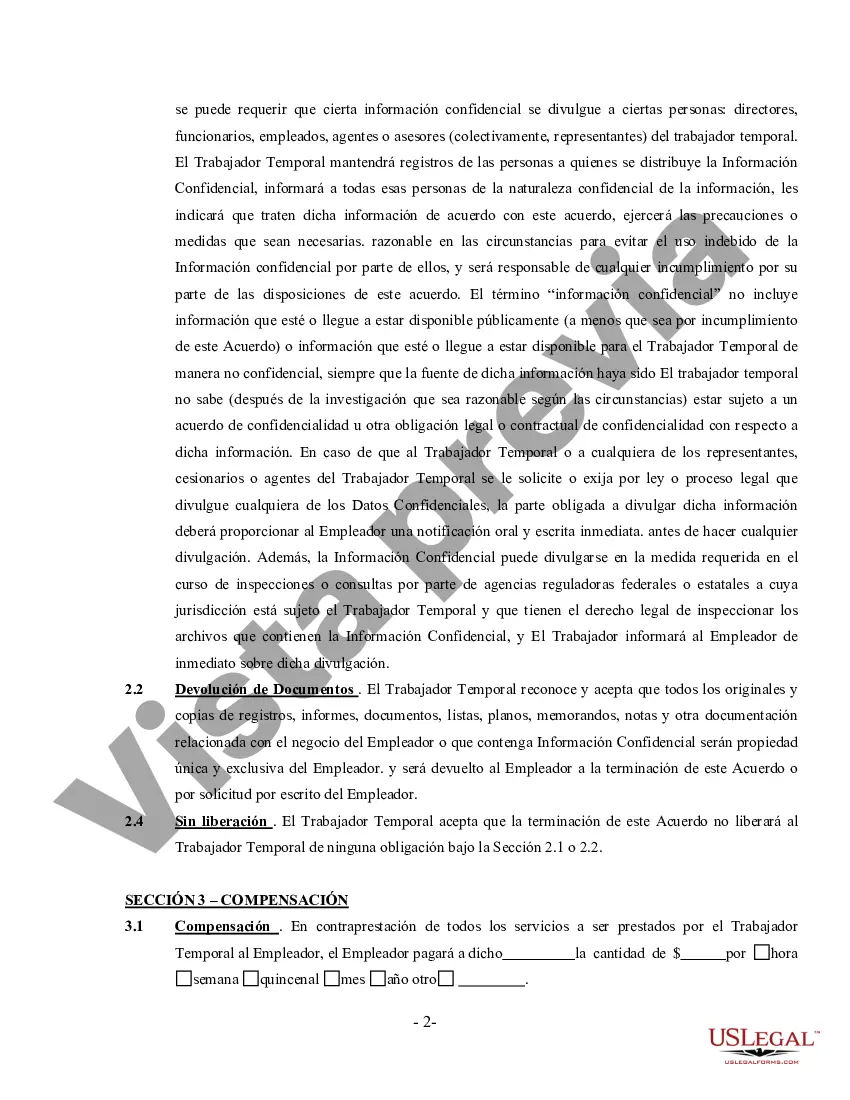 Preview Acuerdo de Trabajador Temporal - Contratista Independiente Trabajador por Cuenta Propia