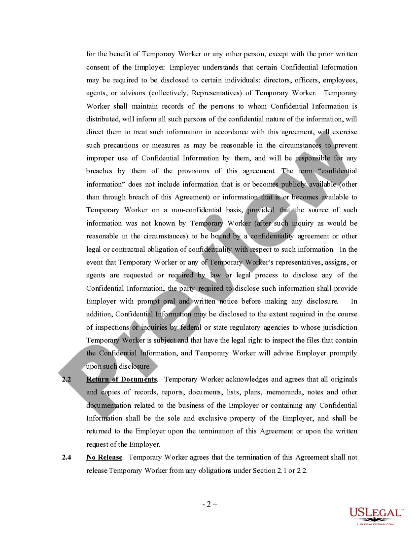 Get Temporary Worker Agreement - Self-Employed Independent Contractor Preview Temporary Worker Agreement - Self-Employed Independent Contractor