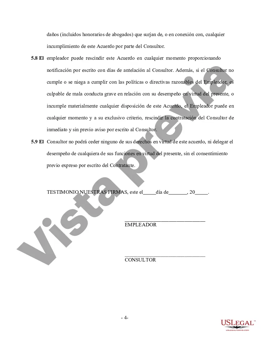 Preview Contrato de servicios de consultora de belleza - Trabajador por cuenta propia