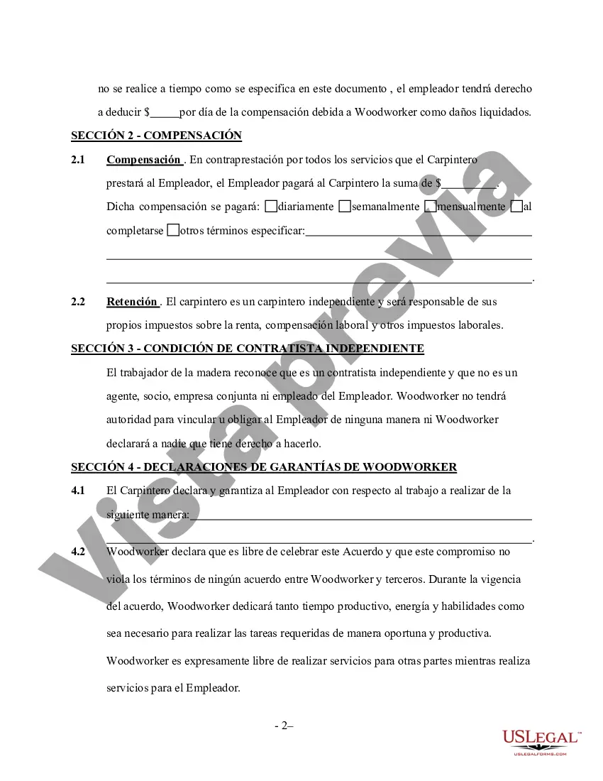 Preview Contrato de Servicios de Carpintería - Autónomo