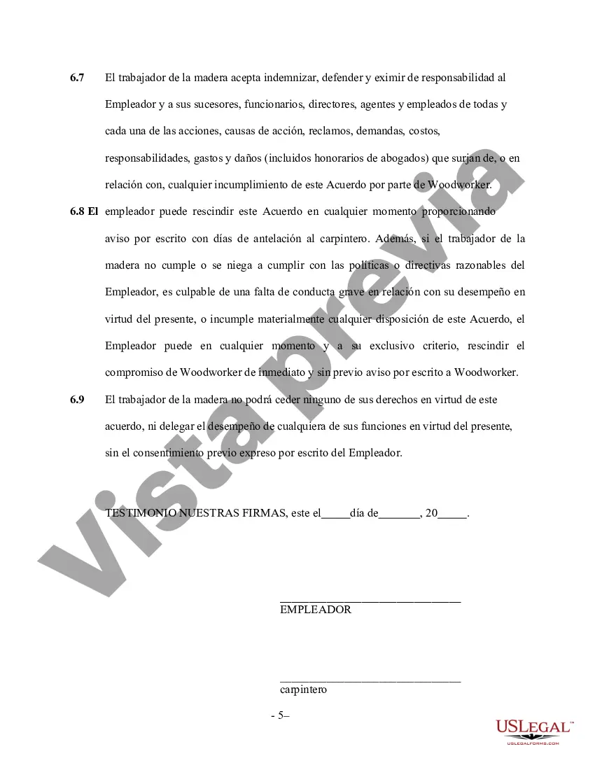 Preview Contrato de Servicios de Carpintería - Autónomo