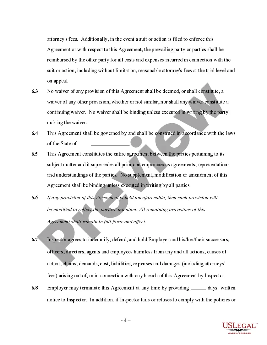Get Home Inspection Services Contract - Self-Employed Preview Home Inspection Services Contract - Self-Employed