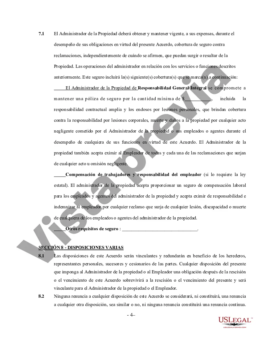 Preview Acuerdo de administrador de la propiedad: contratista independiente que trabaja por cuenta propia